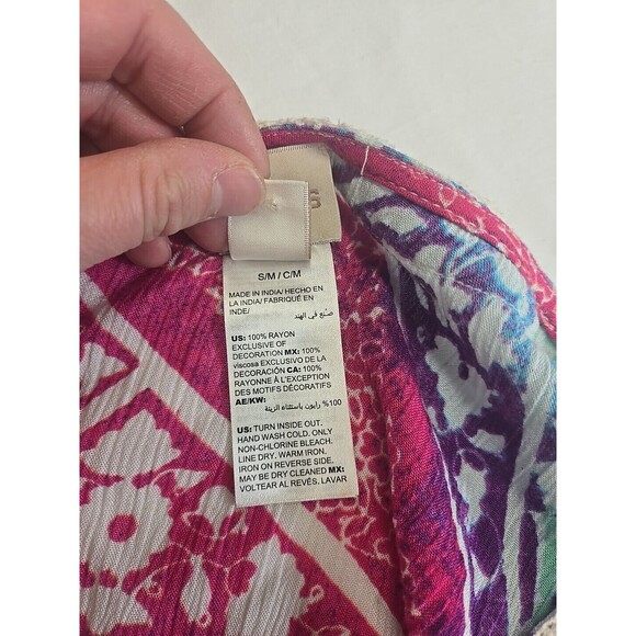 Chico’s Poncho Top Lace Detail Women’s S/M Boho Resort Beach Colorful V Neckline - Picture 4 of 6